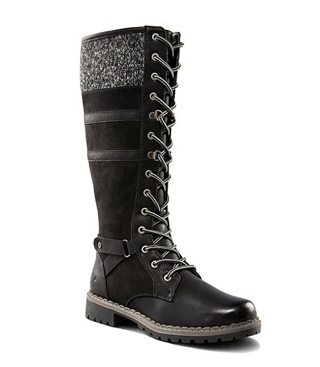 Women's Libby Tall Lace Up Boots - Black