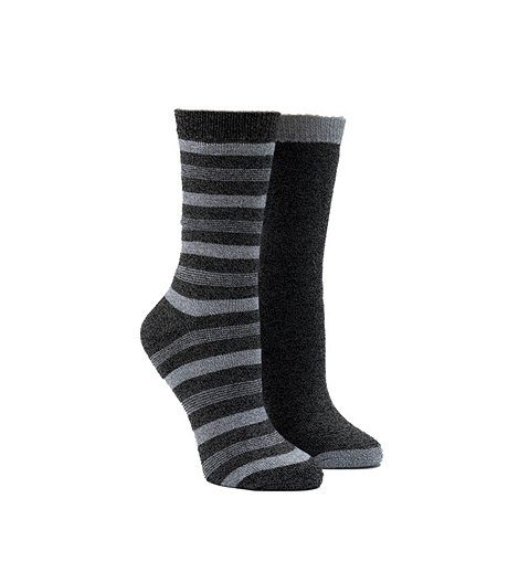 Women's 2-Pack T-MAX Outdoor Striped Crew Socks