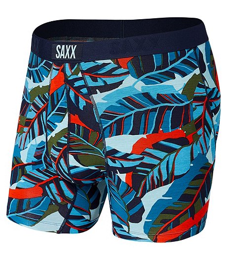 Men's Vibe Slim Fit Boxer Brief Underwear - Blue Pop Jungle