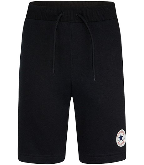Boys' 7-16 Years Chuck Patch Mid Rise Elastic Stretch Waist with Drawstring Shorts - Black