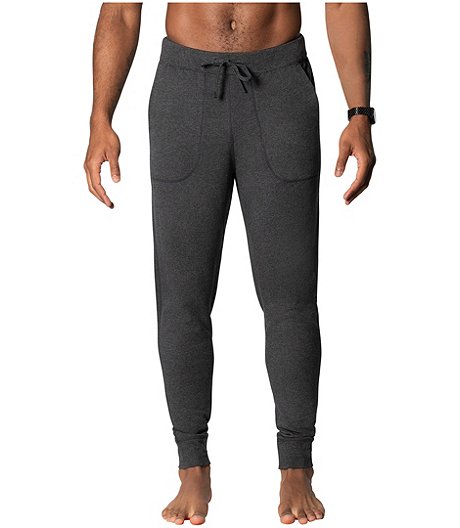 Men's 3Six Draw String Waist Band Relaxed Fit Lounge Pants - Black Heather