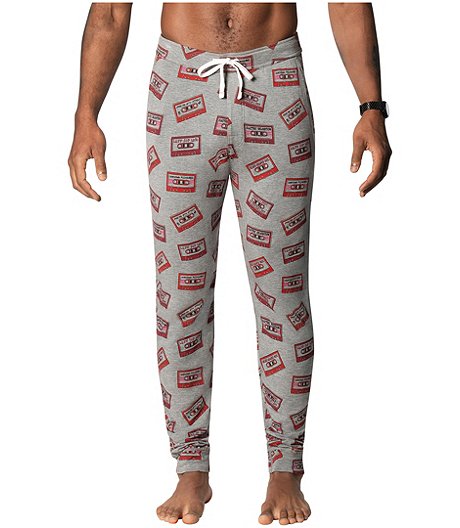 Men's Snooze Stretch Waist with Draw String Odor Resistant Moisture Wicking Jogger Lounge Pants - Grey
