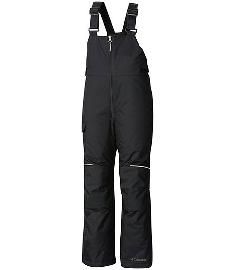 Unisex 7-16 Years Adventure Ride Waterproof Windproof Winter Bib Pants - Black