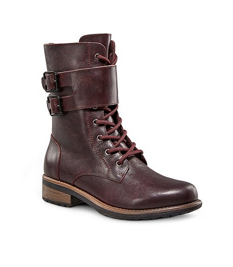 Women's Katie Quad Comfort Leather Boots - Bordeaux
