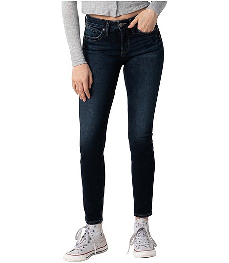 Women's Suki Curvy Fit Mid Rise Skinny Jeans - Dark Indigo