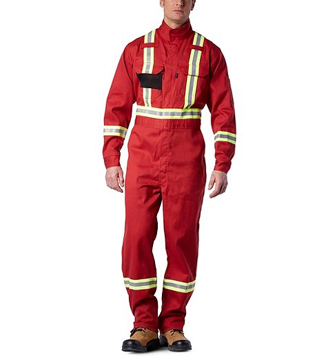 Men's 9 Oz Flame Resistant Amplitude Deluxe Coverall with Reflective Tape