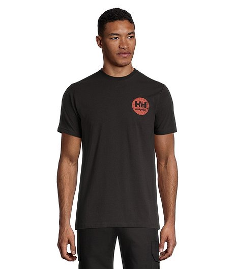 T-shirt graphique à manches courtes pour hommes, noir