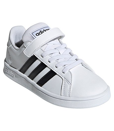 Boy's Preschool Grand Court C Sneaker Shoes - White Black
