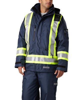 Men's Dakota Hi-Vis HD3 T-MAX Lined 7-in-1 Coat Navy Large / Regular Men's Dakota Hi-Vis HD3 T-MAX Lined 7-in-1 Coat Navy Large / Regular