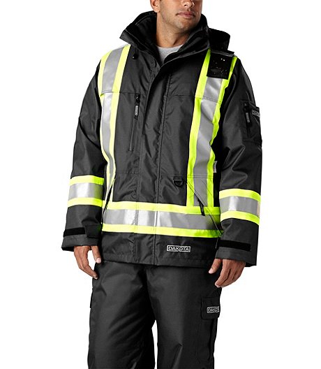 Manteau doublé 7-en-1 haute visibilité imperméable HD3 T-MAX pour hommes