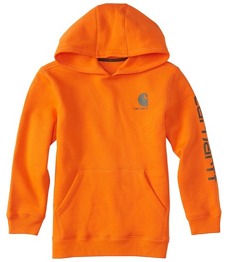 Boy's 7-16 Years Long Sleeve Logo Fleece Sweatshirt - Orange
