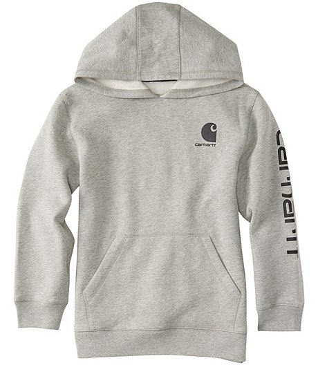 Boy's 7-16 Years Long Sleeve Logo Fleece Sweatshirt - Grey