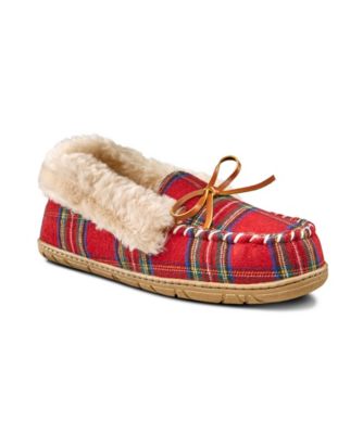 women's plaid moccasins