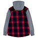 Boys' 4-7 Years Plaid Hooded Shirt Jacket with Chest Pocket