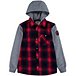 Boys' 7-16 Years Plaid Hooded Shirt Jacket with Chest Pocket