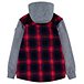 Boys' 7-16 Years Plaid Hooded Shirt Jacket with Chest Pocket