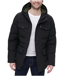 C&H Mens Hooded Fleece Coat Thicken Outwear Warm Parkas Jackets