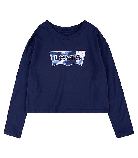 Girls' 7-16 Years Batwing Logo Jersey Crewneck Sweatshirt