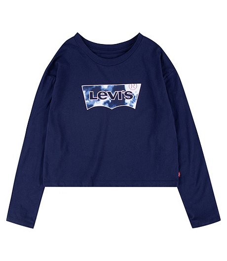 Girls' 4-7 Years Batwing Logo Jersey Crewneck Sweatshirt