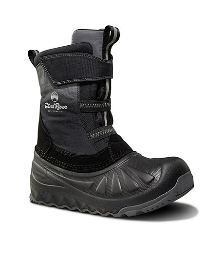 Bottes d'hiver avec T-Max et Velcro pour garçons - noires et grises, Revy II