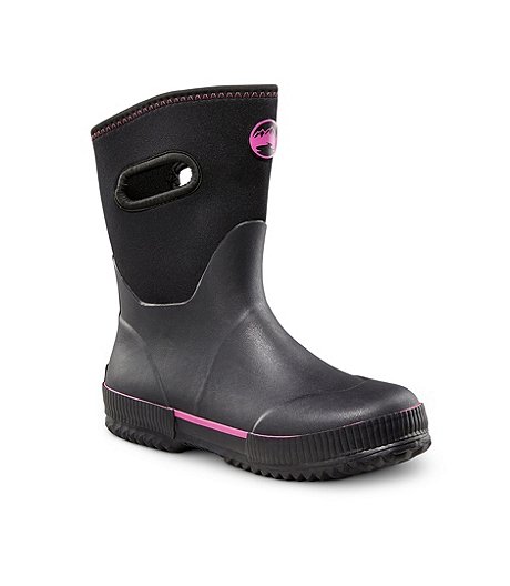 Girls' Preschool Mudders Waterproof Rubber Boots - Black Pink
