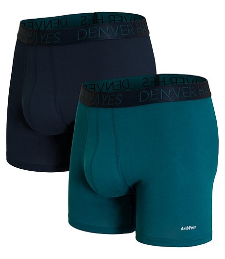 Men's 2 Pack Cotton Blend Driwear Boxer Briefs