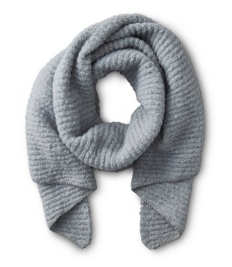 Denver Hayes Women's Lightweight Knit Blanket Scarf with Assymetrical Ends 