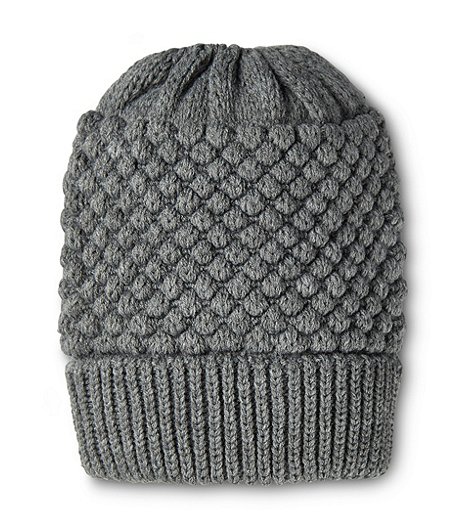 Women's Knit Cuff Toque with Ponytail Opening