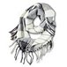 Women's Fringe Striped Woven Loop Scarf with Fringe