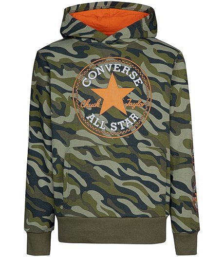 Boys' 7-16 Years Camo French Terry Pullover Hoodie Sweatshirt 