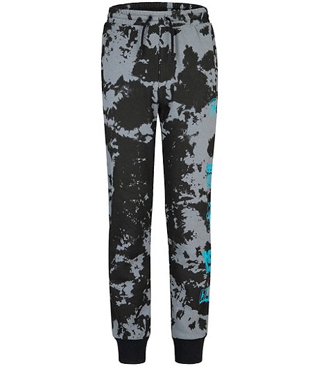 Pantalon de jogging avec teinture par nœuds intégrale et logo imprimé pour garçons, 7 à 16 ans