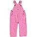 Baby Girls' 0-24 Months Loose Fit Canvas Bib Overall - Rose Pink