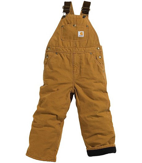 Boys' 7-16 Years Loose Fit Duck Insulated Bib Overall - Carhartt Brown