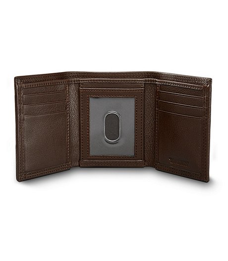 Men's Trifold Cordura Wallet with Leather Trim