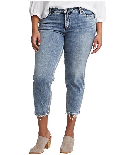 Women's Elyse Mid Rise Curvy Fit Slim Crop Jeans Plus Size - Indigo - ONLINE ONLY