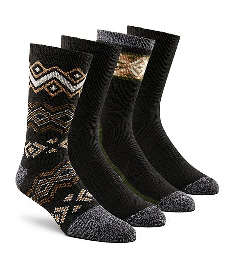 Men's 4 Pack Cushioned Outdoor Thermal Socks 