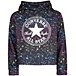 Girls' 7-16 Years Chuck Patch All Over Print Cropped Stretch Fleece Hoodie Sweatshirt