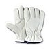 Men's Full Grain Cowhide Lined Gloves with Elastic Wrist - Cream