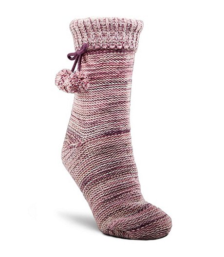 Women's Space Dye Pearl Stitching Lounge Socks