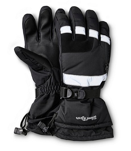 Men's Gaunlet T-Max Reflective Gloves with Adjustable Wrist Straps - Black