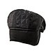 Men's Quilted Flat Cap with Ear Flaps - Black