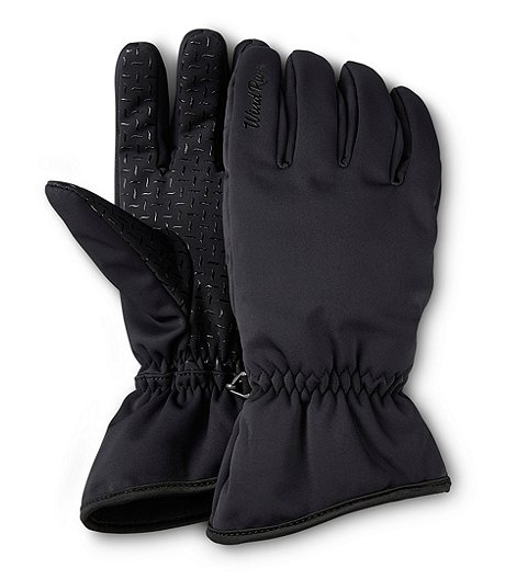 Men's Grip Palm Softshell Gloves - Black