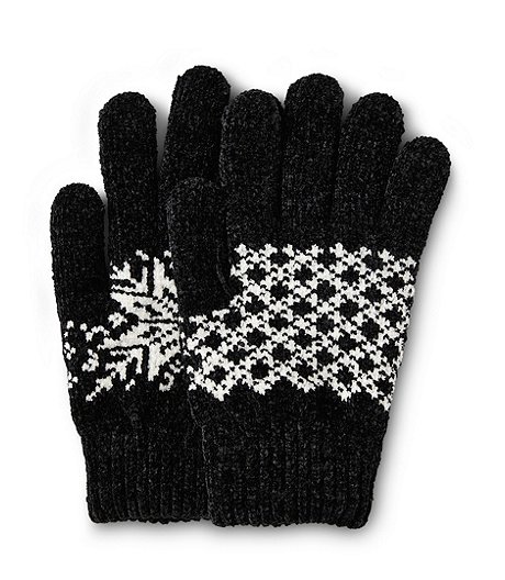Women's Extra Soft Knitted Snowflake Gloves