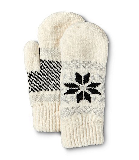 Women's Extra Soft Snowflake Mittens