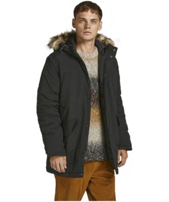 mens parka jacket with real fur hood