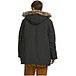 Men's Faux Fur Hood Trim Windproof Insulated Winter Parka - Black