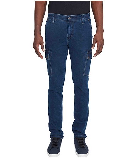 Men's Jeff Cargo Pocket Low-Mid Rise Stretch Jeans - Dark Wash- ONLINE ONLY