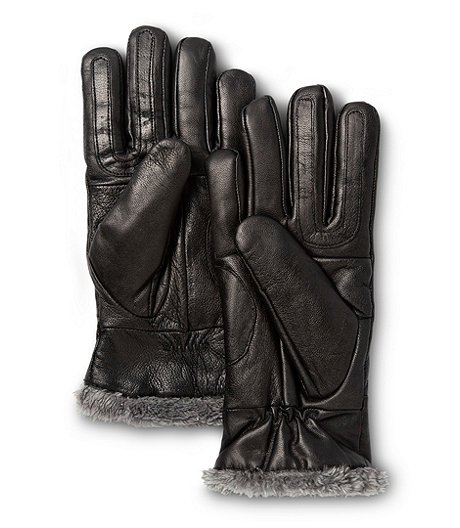 Women's Rosalie Leather Gloves - Black