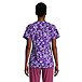 Women's V-Neck Patch Printed Scrub Top - Purple Butterfly