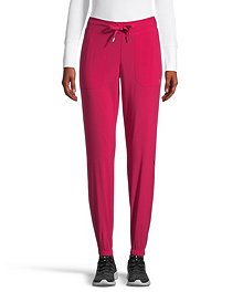 Scrubletics Pantalon d'uniforme médical de style jogging à empiècement en filet pour femmes - rose granité
